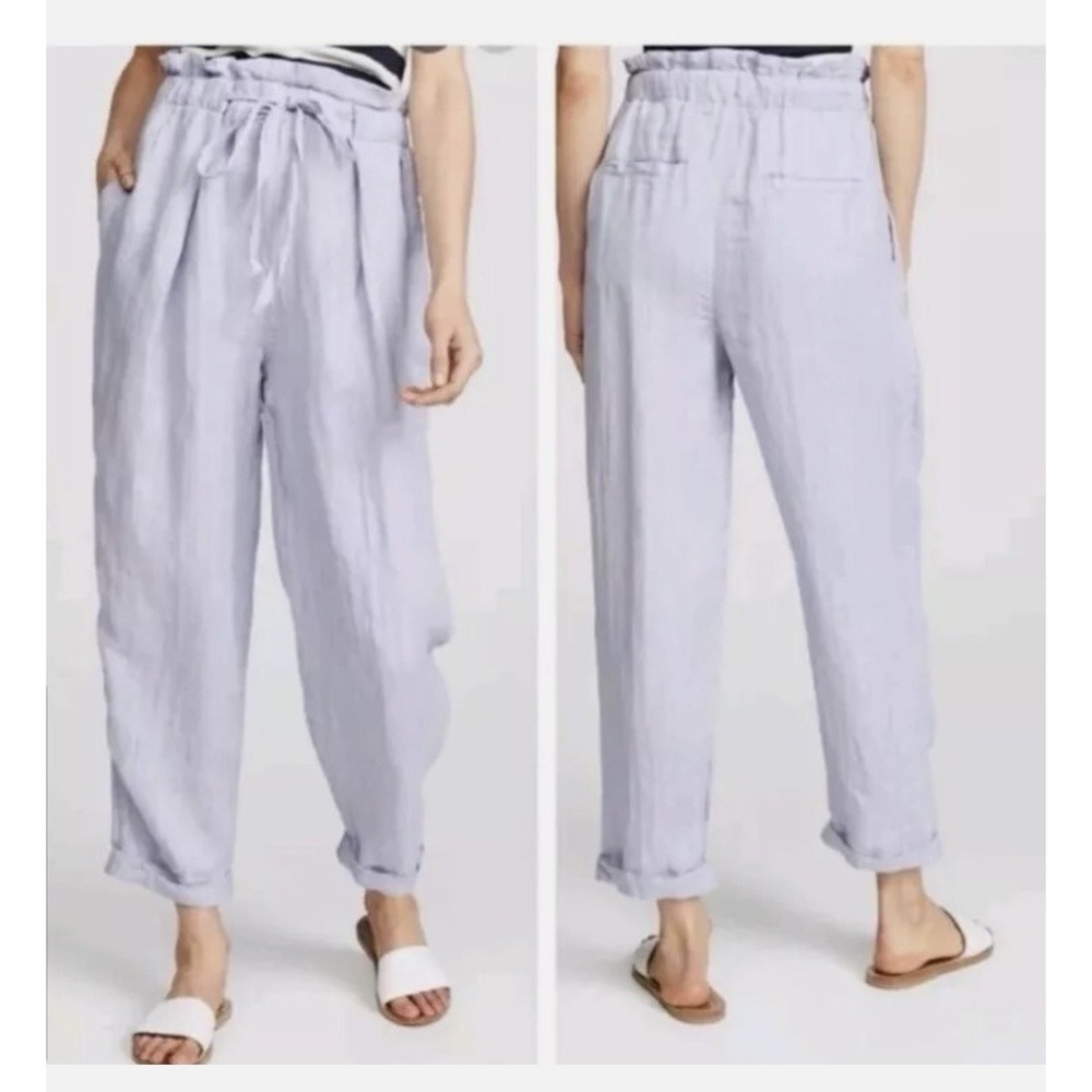 Free‎ People Only Over You Tie Waist Linen Paper Bag Trouser Size Small Lilac